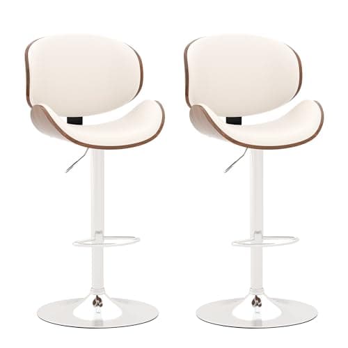 Set of 4 Swivel Adjustable Height Barstools with Footrest for Kitchen, Bar, Dining Room