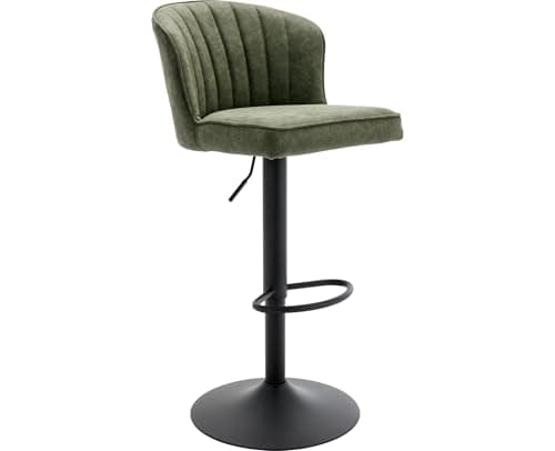 EALSON Green Counter Height Bar Stools Set of 2 Modern Leather Backbar Chairs