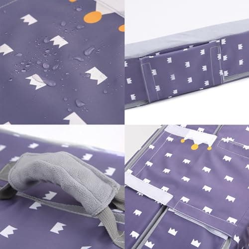 Mooedcoe Portable Foldable Toddler Travel Bed with Sides
