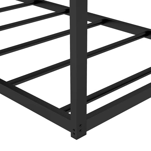 Bellemave Twin Size Metal Floor Bed for Kids, Black