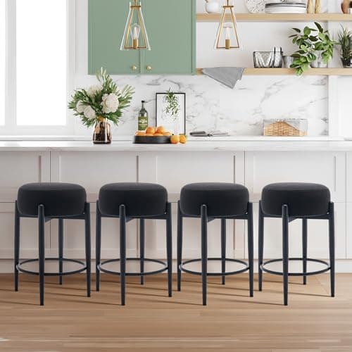 COLAMYModernBarStoolsSetof2,24"CounterHeightBlackBase