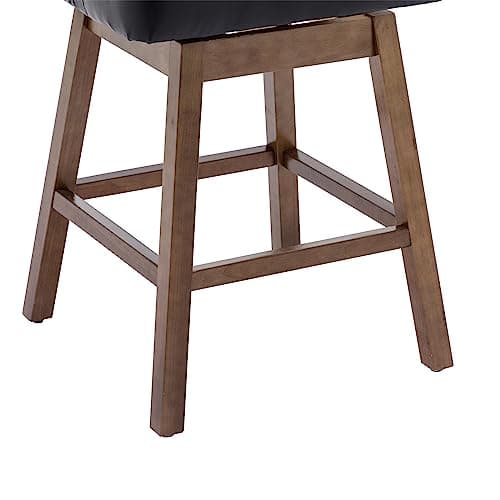 Swivel Counter Stools Set of 2 with PU Leather and Nailheads Trim