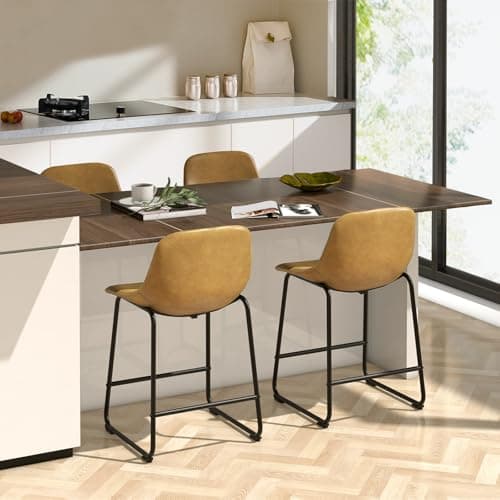 TAVR Counter Height Dining Chairs Set, Black, Vintage Style, Up to 500 lbs