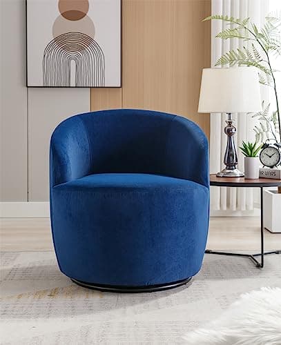 Modern Blue Velvet Swivel Accent Chair for Living Room