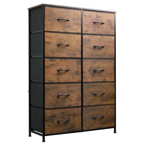 WLIVE Tall Black Dresser with 10 Drawers, Storage Organizer for Bedroom, Closet, and Hallway
