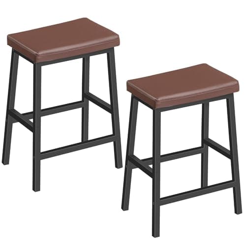 HOOBRO Black 24" PU Leather Bar Stool Set BB01MD01
