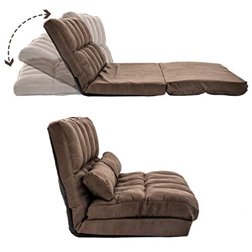 i-POOK Reclining Chaise Lounge Sofa Bed, Brown