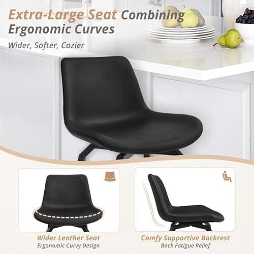 LUE BONA 360° Swivel Bar Stools, Set of 4, Black