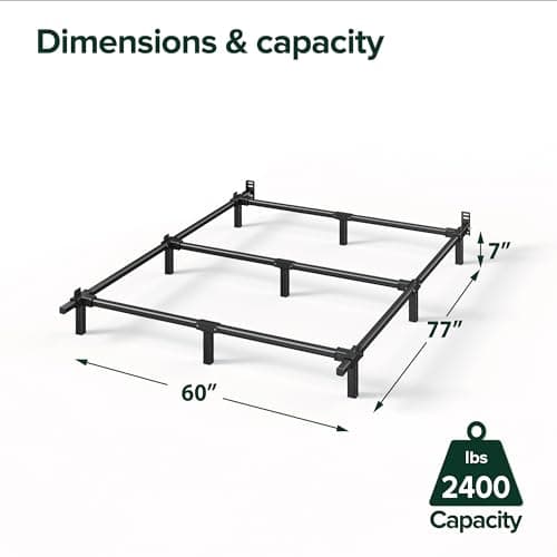 Zinus 7" Compack® Metal Bed Frame, Black, Queen