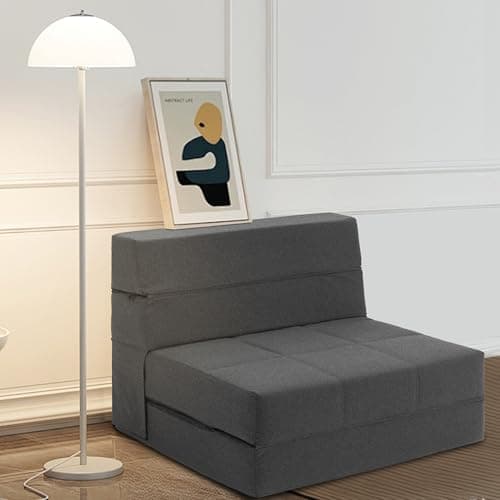 Light Green Corduroy Twin Foldable Memory Foam Sofa Bed with Back Support
