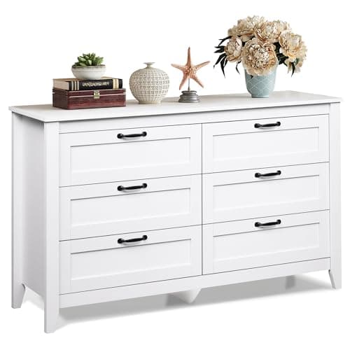 Black Sturdy WLIVE Wood Dresser with 4 Drawers for Bedroom, Hallway, Living Room, Closet