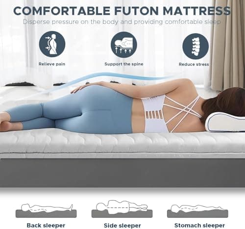 Japanese High Density 4" Comfort Foam Mattress, Foldable Tatami Mat for Kids, Ideal Sleeping Pad