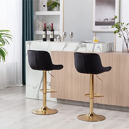 Adjustable Swivel Bar Stools Set with Back and Footrest, 2-Pack Gray Color for Kitchen Pub Dining