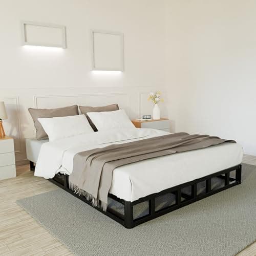 Full Size 6 Inch Bed Frame with Round Corners, Low Profile Metal Platform
