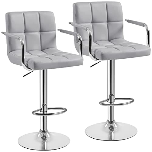 2 Black Yaheetech Adjustable Swivel Barstools for Kitchen and Bar