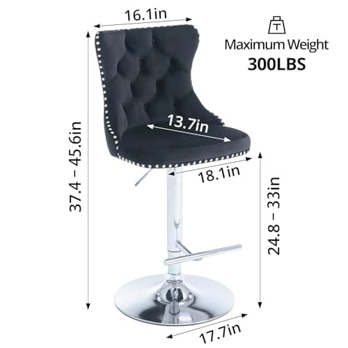 Swivel Bar Stools Set of 2 for Dining Room or Kitchen Island