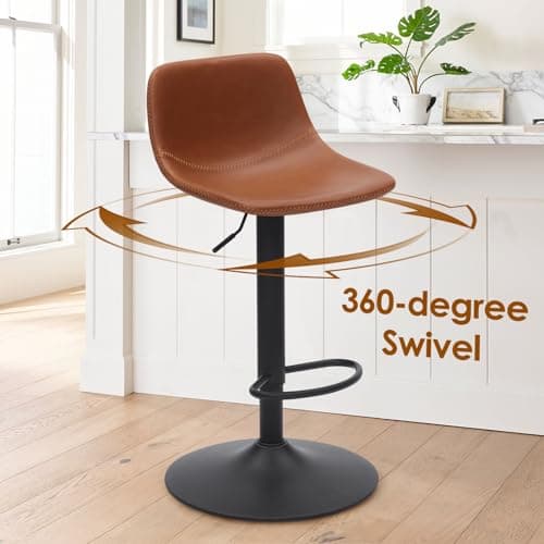Mid Century Modern Swivel Bar Stools Set of 2 for Kitchen Island