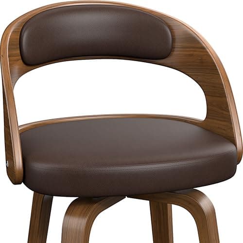 Mid-Century Modern Black Bentwood Bar Stool Set, 26" Counter Height, Kitchen and Bar