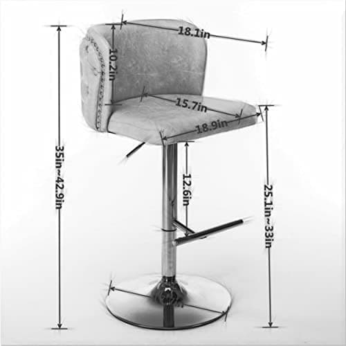 Adjustable Swivel Bar Stools Set of 2, PU Leather Upholstered Bar Chairs, Beige