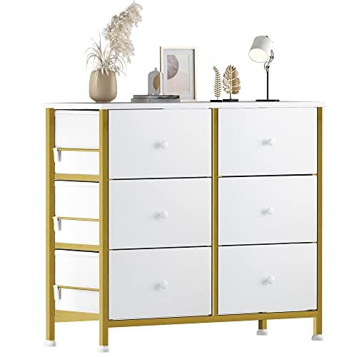 BOLUO Black 6-Drawer Dresser for Bedroom Modern Storage Closet
