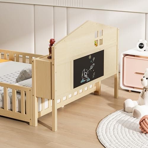 Sturdy Montessori-Style Wooden Floor Bed for Growing Children