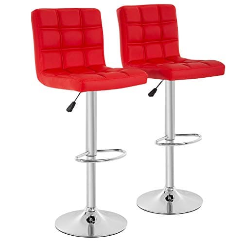 BestOffice Modern Swivel Bar Stool Set of 2 Adjustable Height Kitchen Chairs