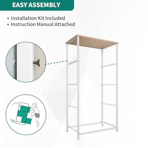 YITAHOME Sturdy 4-Drawer Fabric Dresser, Steel Frame, Wooden Top