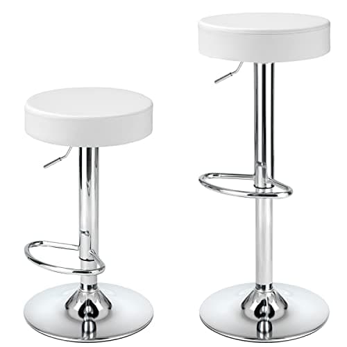 Finnhomy Counter Height Swivel Bar Stool Set with Footrest & Backless