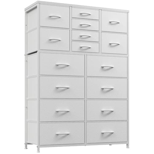 EnHomee Black Tall Dresser with 16 Deep Drawers for Bedroom and Entryway Storage
