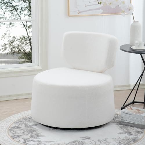 i-POOK PU Leather Swivel Accent Chair with Metal Base - Black