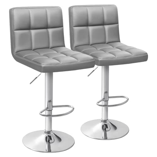 Homall Black PU Leather Adjustable Bar Stools for Kitchen Counter (Set of 2)