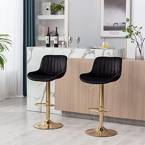 Adjustable Swivel Bar Stools Set with Back and Footrest, 2-Pack Gray Color for Kitchen Pub Dining