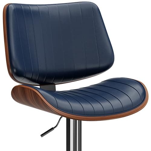 Set of 4 Modern Swivel Bar Stools with Adjustable Height and Backrest