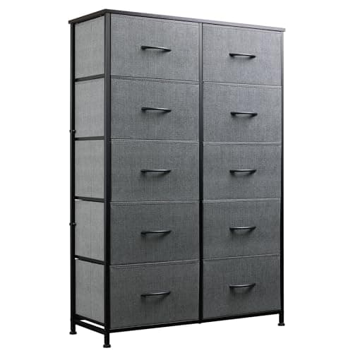 WLIVE Tall Black Dresser with 10 Drawers, Storage Organizer for Bedroom, Closet, and Hallway