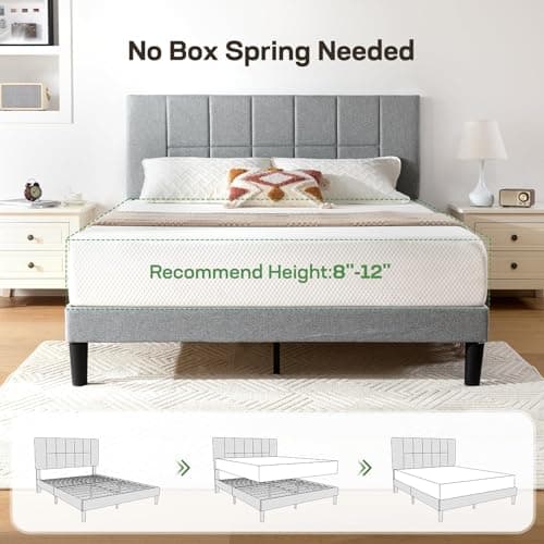 Marsail Queen Platform Bed, 1000 lbs Capacity, Storage, Easy Assembly