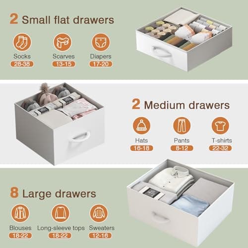 12-Drawer Dresser for Bedroom and Living Room (White)