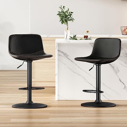 Mid Century Modern Swivel Bar Stools Set of 2 for Kitchen Island