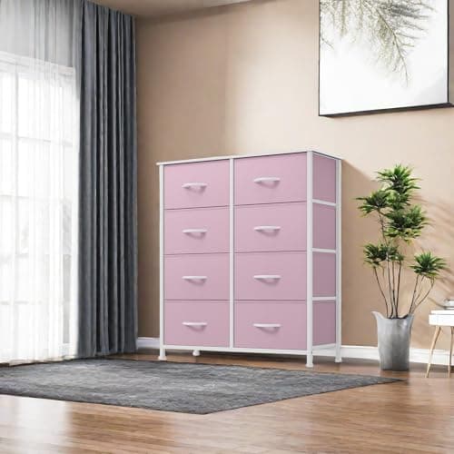 YITAHOME Tall Dresser with 8 Drawers & Fabric Bins for Bedroom & Closet
