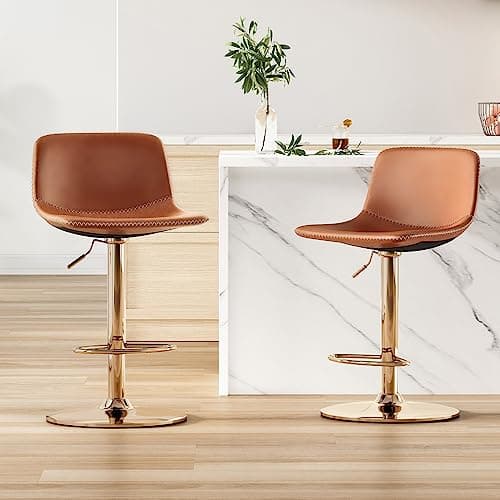 Mid Century Modern Swivel Bar Stools Set of 2 for Kitchen Island