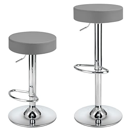 Finnhomy Counter Height Swivel Bar Stool Set with Footrest & Backless