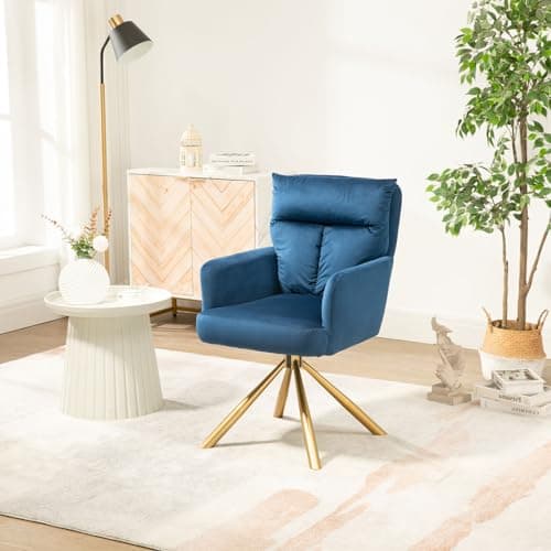 Yellow Velvet Swivel Accent Chair with High-Back and Metal Legs