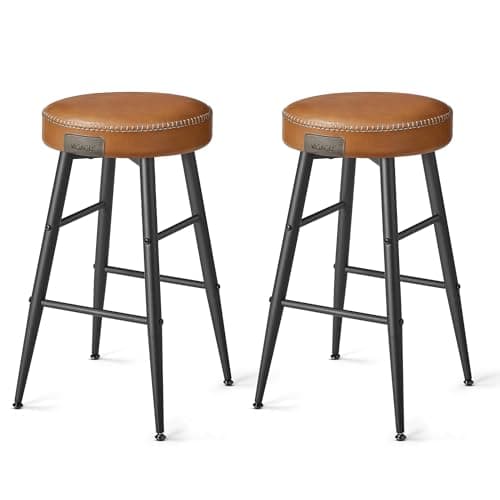 VASAGLE EKHO Collection Counter Height Bar Stools, Caramel Brown, 24.8-Inch Tall