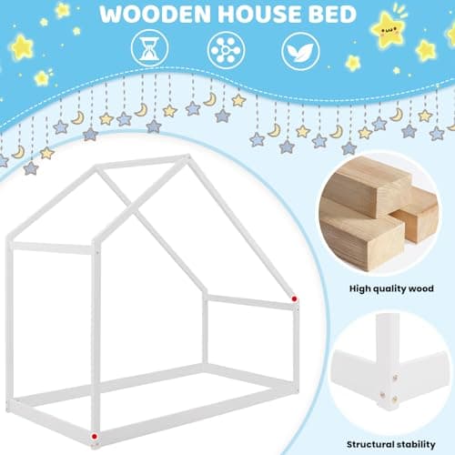 Merax Montessori Wooden Twin Bed for Kids, Sturdy & Quiet Assembly