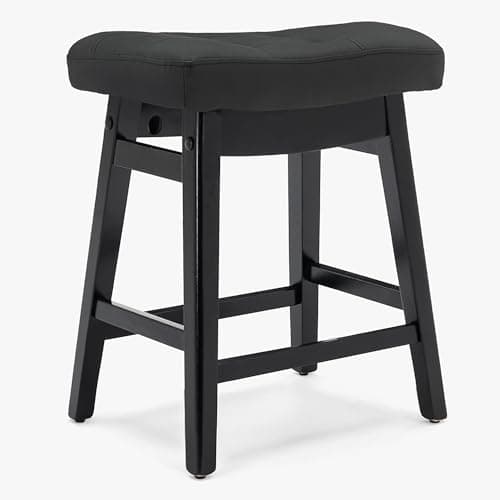 3-Piece Khaki & Wood Counter Height Bar Stool Set Modern Farmhouse Kitchen