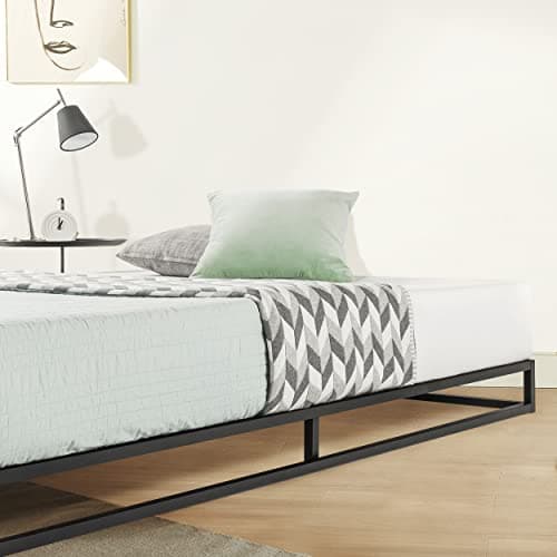 Mellow Modernista Queen Black Low Profile Metal Platform Bed Mattress Foundation