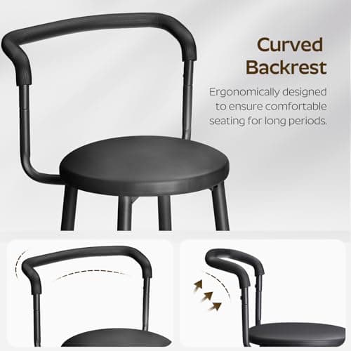 Black BY03L2BB Counter Height Bar Stools Set of 2