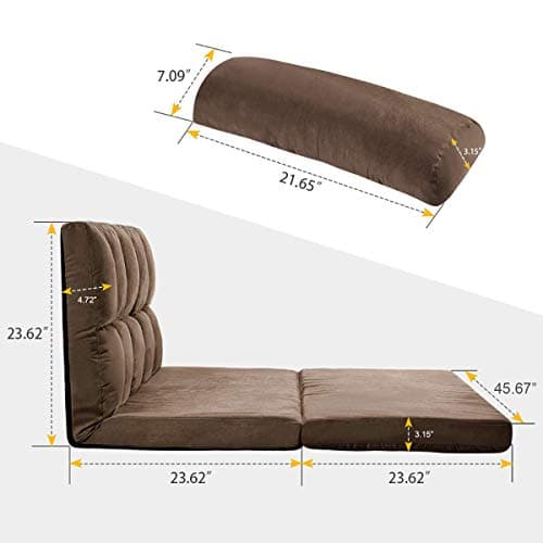 i-POOK Reclining Chaise Lounge Sofa Bed, Brown