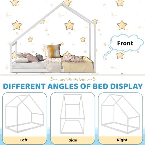 Merax Montessori Wooden Twin Bed for Kids, Sturdy & Quiet Assembly