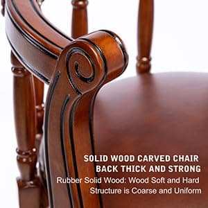 29.5 Inch Seat Height Leather Bar Stools with Swivel and Footrest - Brown
