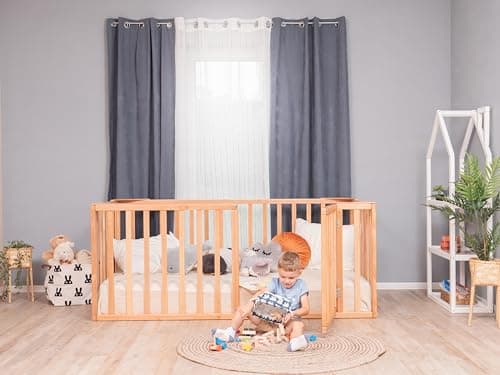 Montessori Toddler Floor Bed with Rails - Kids Bed Frame